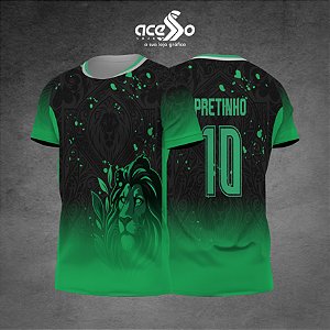Template Camisa - Leão Green floral 25 - Vetor