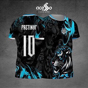 Template Camisa - Tigre azul AB 25 - Vetor