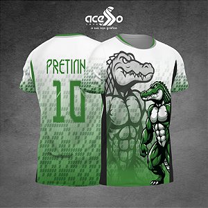 Template Camisa - Cocodrilo verde 25 - Vetor