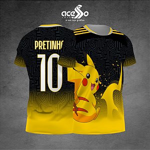Template Camisa - Pikachu Pokémon amarelo 25 - Vetor
