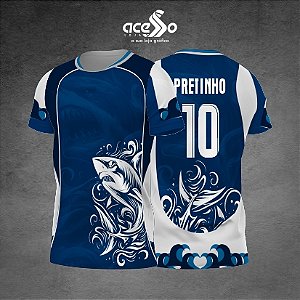 Template Camisa - Tubarão Bravo AB azul 2025 - Vetor