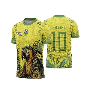Template Camisa - Arara verde - Brasil floral 2026 - Vetor