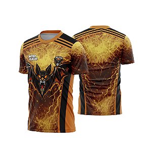 Template Camisa - Morcego fogo orange 26 - Vetor