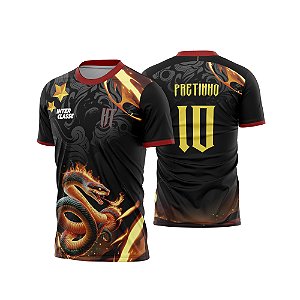 Template Camisa - Serpente Fogo red 26 - Vetor