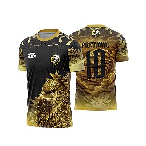 Template Camisa - Águia Dourada nas nuvens 26 - CDR Vetor