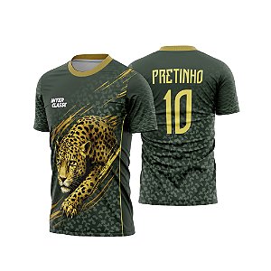 Template Camisa - Jaguar Dourado Caçar 26 - CDR Vetor