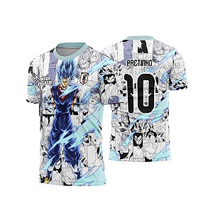 Template Camisa - Japão Dragon Ball Raios azul 26 - CDR Vetor