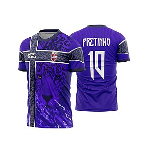 Template Camisa - Noruega Jaguar Morado 26 - CDR Vetor