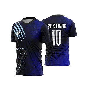 Template Camisa - Pantera Grunge Azul 26 - CDR Vetor
