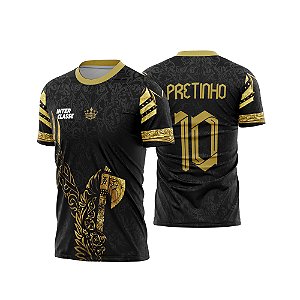 Template Camisa - Viking Dourado Floral 26 - CDR Vetor