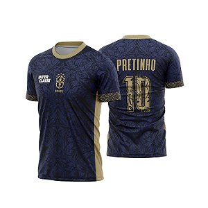 Template Camisa - Brasil floral azul padrão 2026 - CDR Vetor