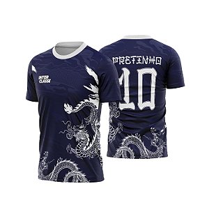Template Camisa - Dragão Blue white 26 - CDR Vetor