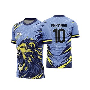 Template Camisa - Leão Rugindo azul 26 - CDR Vetor