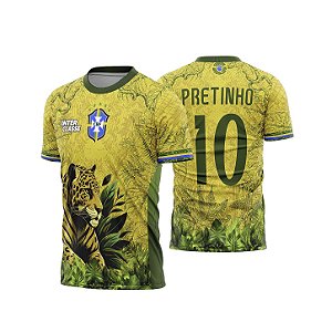Template Camisa - Onça brasileira tropical 26 - CDR Vetor