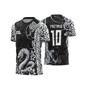 Template Camisa - Serpente floral - inter milan 26 - CDR Vetor