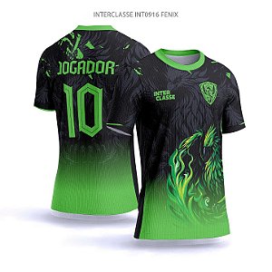 Template Camisa - Fênix verde ref 916 - CDR Vetor