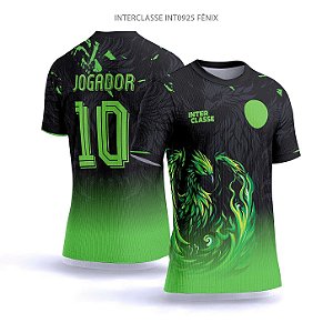 Template Camisa - Fênix degradê verde ref 925 - CDR Vetor