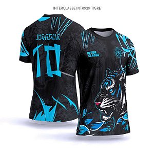 Template Camisa - Tigre azul ref 929 - CDR Vetor