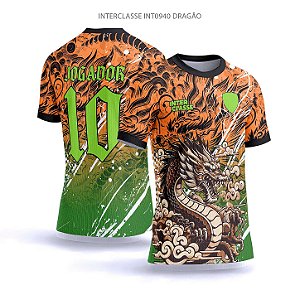 Template Camisa - Dragão Degrade marrom ref 940 - CDR Vetor