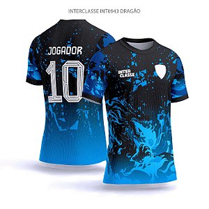Template Camisa - Dragão Grunge azul ref 943 - CDR Vetor