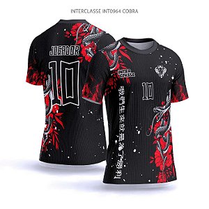 Template Camisa - Cobra grunge red ref 964 - CDR Vetor