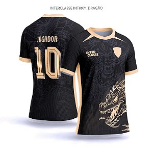 Template Camisa - Dragão black bege ref 971 - CDR Vetor