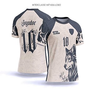 Template Camisa - Lobo floral ref 1006 - CDR Vetor