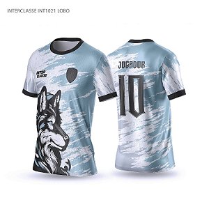 Template Camisa - Lobo Gr azul ref 1021 - CDR Vetor