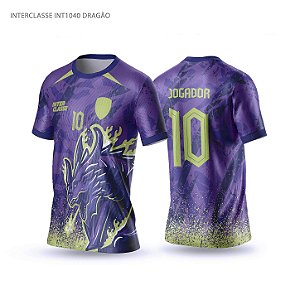 Template Camisa - Dragão Lilas ref 1040 - CDR Vetor