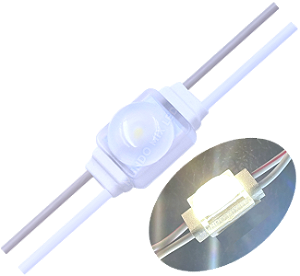 Micro Módulo LED 2835 1-LED 12MM 0,5W 4.000K SAMSUNG IP68 175º KOREIA 12V C/ Lente Injetado BRANCO MORNO 4000k Auto Brilho P/ Letras Caixa Luminosos IP68