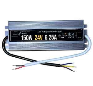 Fonte Blindada 150W 6A 24V Ip67 Prova Dagua 110V-220V Alimentação P/ Leds Cftv