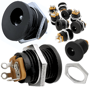 CONECTOR PLUG JACK DC 022 2.1mm P4 Fêmea J4 Pedal Para Painel DC-022 J4