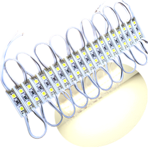 mini módulo led resinado 2835 25mm 2-led branco morno 4000k prova dágua ip67 12v