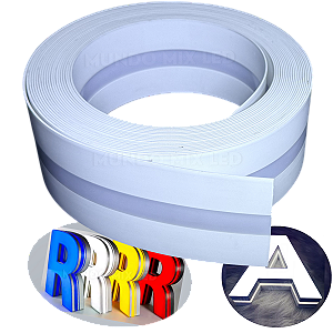 Perfil PVC 5CM Flexível Para Letras caixas Luminosos Cor Brancos 50MM Alma de alumínio
