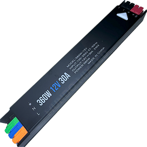 Fonte Plug Play Slim 360W 30A 12v Metálica Mini Chaveada Alimentação 110v 220v P/ Cftv Leds