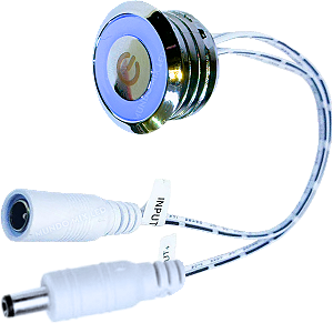 Mini Dimmer 5A 12V 24V Toque Touch Liga Desliga Dimmeriza / Liga / Desliga Anel de Luz Azul P/ Leds 12V 24V
