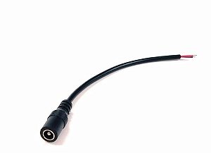 Cabo Rabicho Plug P4 Fêmea PRETO Cftv 2,1mm Alarmes Câmeras Para Fonte e LEDs 12v/24v