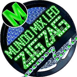 Ultra Fita LED MALEÁVEL IP67 6MM Prova Dagua Verde Puro 12v 8W 120LED /mt Zig Zag Faz Curvas 90º