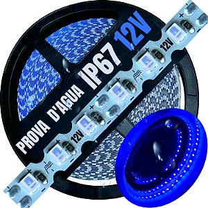 Ultra Fita LED MALEÁVEL IP67 6MM Prova Dagua Azul Royal 12v 8W 120LED /mt Zig Zag Faz Curvas 90º