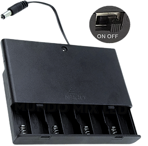 Suporte BOX Para 8 Pilhas Case Estojo Armazenamento Para Fita Neon LEDs AA Saída 12Volts