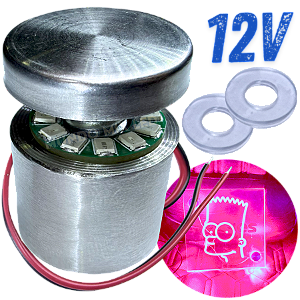KIT Prolongador Aço Inox 25X25mm + LED 12V ROSA Para Desenhos Em Acrílicos Vidros