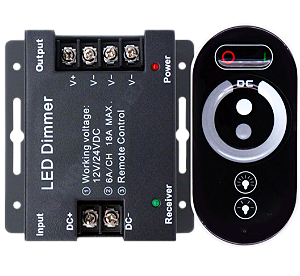 Controladora DIMMER TOUCH Screen 250W 20A 12V 24V Comando Analógico P/ Fita LEDs de Cor única