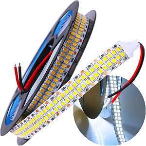 Fita LED 12V 480LEDs 30W /MT Branco Frio 6500k Alta Potencia IP20 Profissional Alto Brilho Para Perfil 12Volts