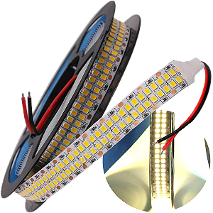 Fita LED 12V 480LEDs 30W /MT Branco Morno 4000k Alta Potencia IP20 Profissional Alto Brilho Para Perfil 12Volts