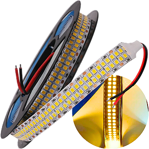 Fita LED 12V 480LEDs 30W /MT Branco Quente 3000k Alta Potencia IP20 Profissional Alto Brilho Para Perfil 12Volts