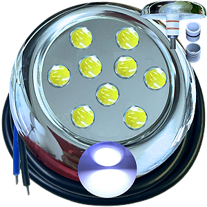 Luminária P/ Piscinas 12W LUZ Branco FRIO 12V MONO IP68 80mm 4IN1 1/2 3/4 A Prova D’água AÇO INOX