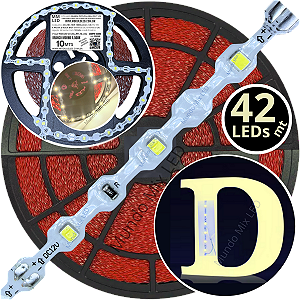Ultra Fita LED Maleável 42-LEDs 10W /MT 12V 4500k Branco MORNO ZIG ZAG 6,5mm IP67 S A Prova Dagua Curvas 90º 10Watts 42LEDS