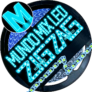 Ultra Fita LED MALEÁVEL IP67 6MM Prova Dagua Azul Ciano 12v 8W 120LED /mt Zig Zag Faz Curvas 90º