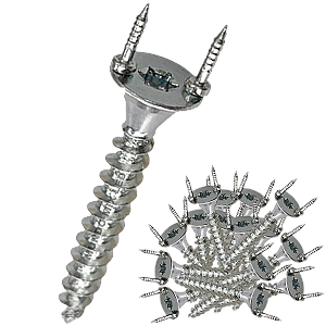 Parafuso Especial C/ Pregos Duplo Fixa Letreiros Quadros Pvc Compensado Uso interno ou Externo 26mm