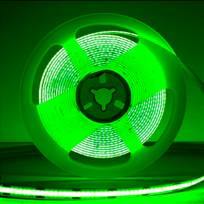 Fita LED COB 360LEDs 12V VERDE 12W /MT IP20 Alto Brilho P/ Perfil Sanca 12Volts